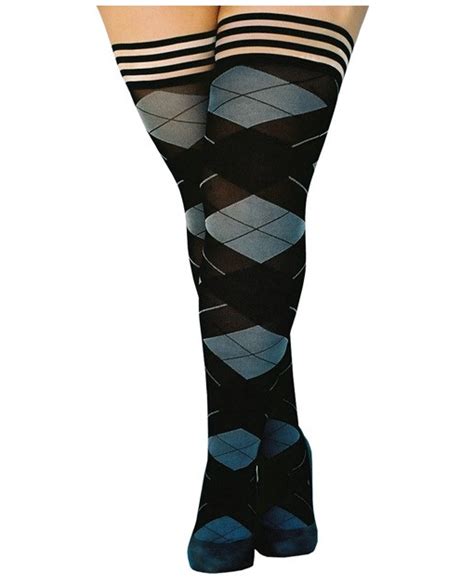 argyle thigh high stockings